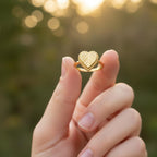18k Gold Heart Vintage Ring