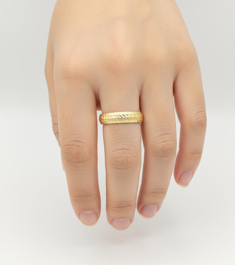 18K Real Saudi Gold Simple Ring