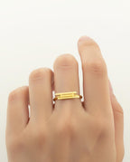 18K Real Saudi Gold Vertical Ring 139