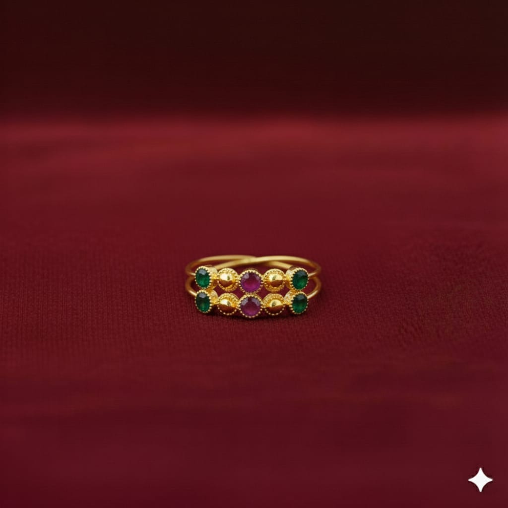 21k Gold Multi-Color Stone RIng