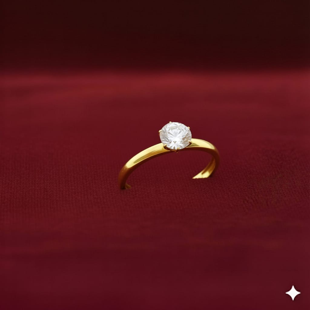 18k Gold Minimalist Stone RIng
