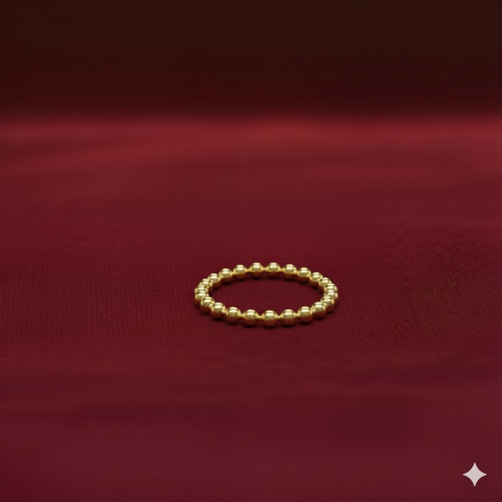 18k Gold Solid Balls Ring