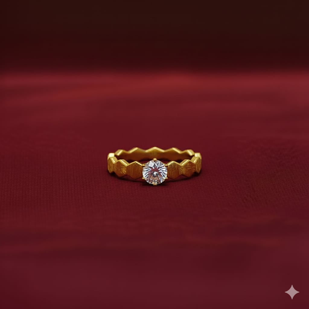 18k Gold Engagement Single Stone Ring