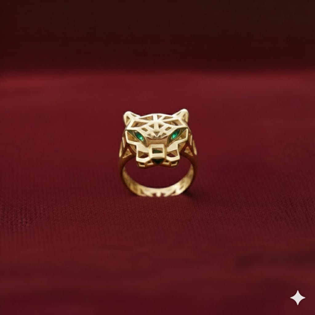 18k Gold Animal Inspired Maze RIng