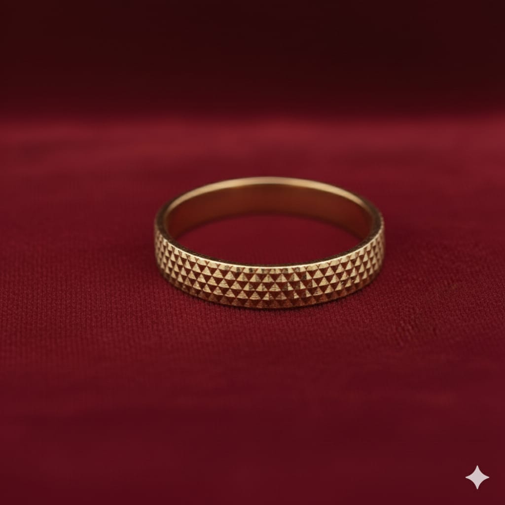 18K Real Saudi Gold Simple Ring