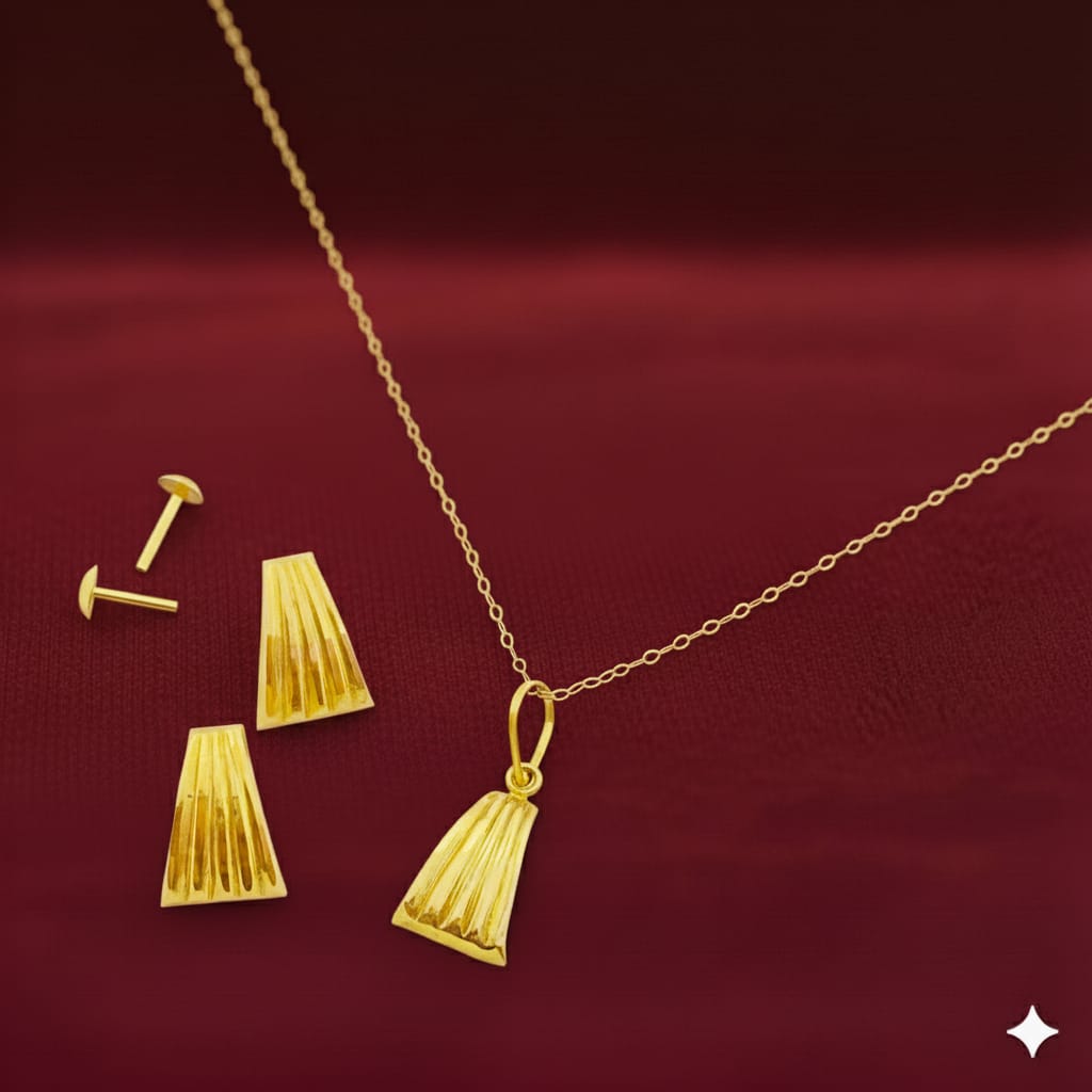 18k Gold Half cut shell Jewelry Set