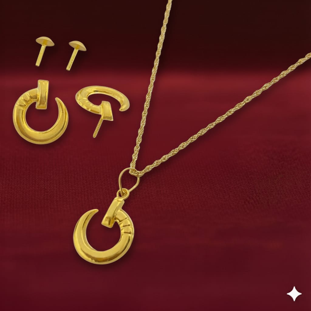 18k Gold Nail Jewelry Set