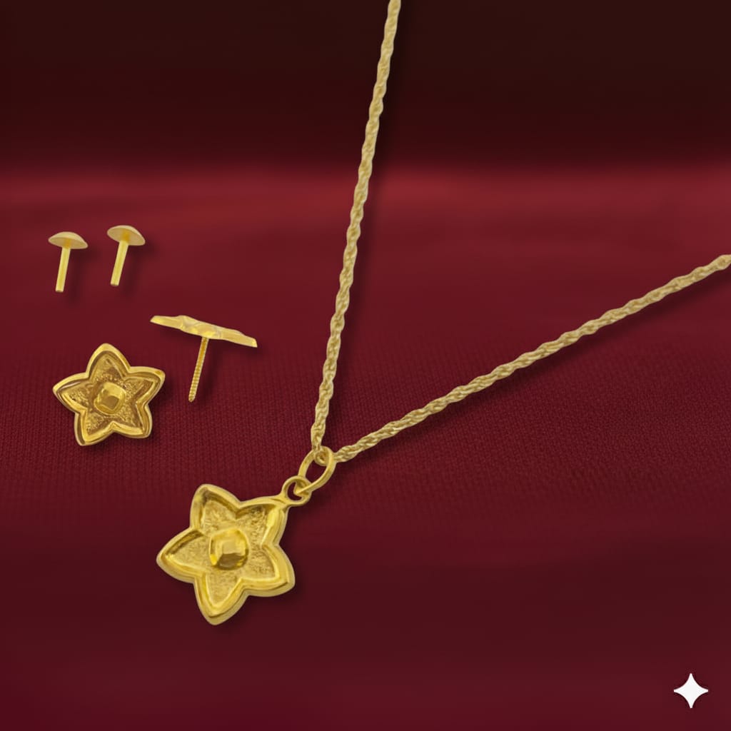18k Gold Star Dot Jewelry Set
