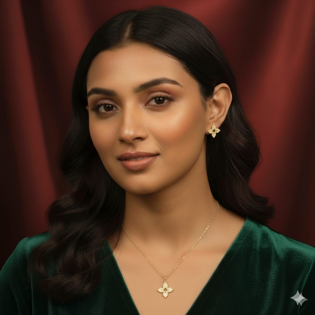 18k Gold Shuriken Inspired Jewelry Set