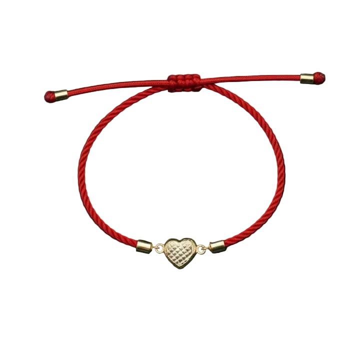 18K Real Gold Heart Style Lucky Charm Bracelet