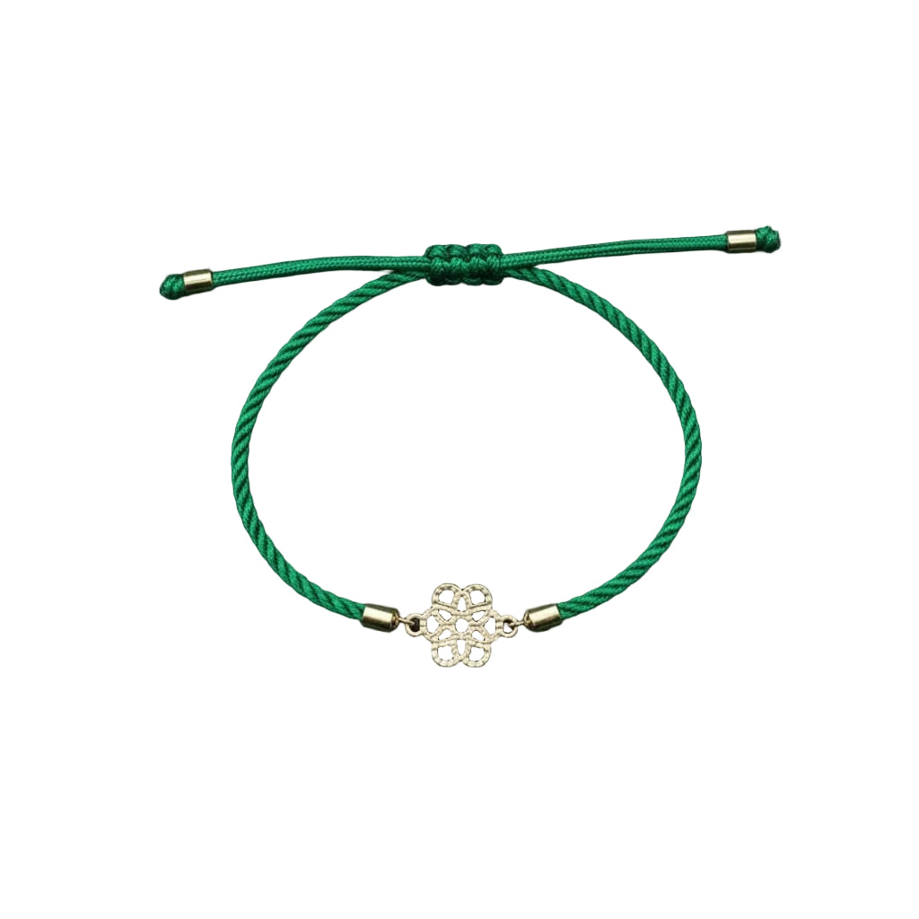 18K Real Gold Flower Lucky Charm Bracelet