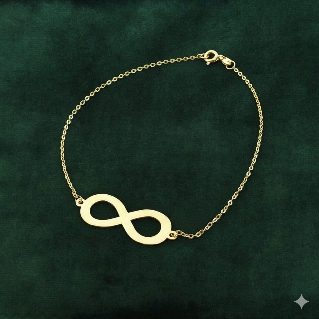 سوار إنفينيتي من الذهب الحقيقي عيار 18 قيراط