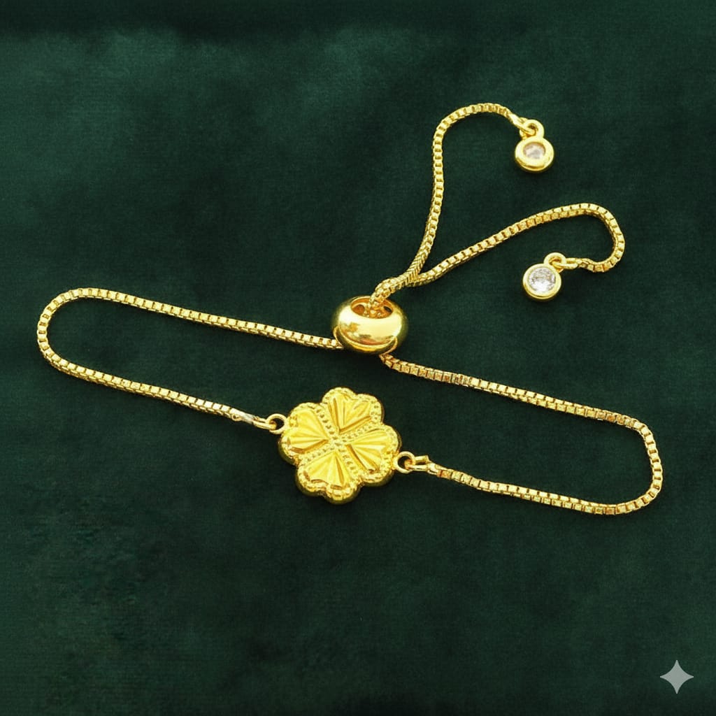 18K Gold Pendant with Plated Chain Bracelet (No:5)