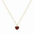 18k Gold Red Agate Heart Necklace