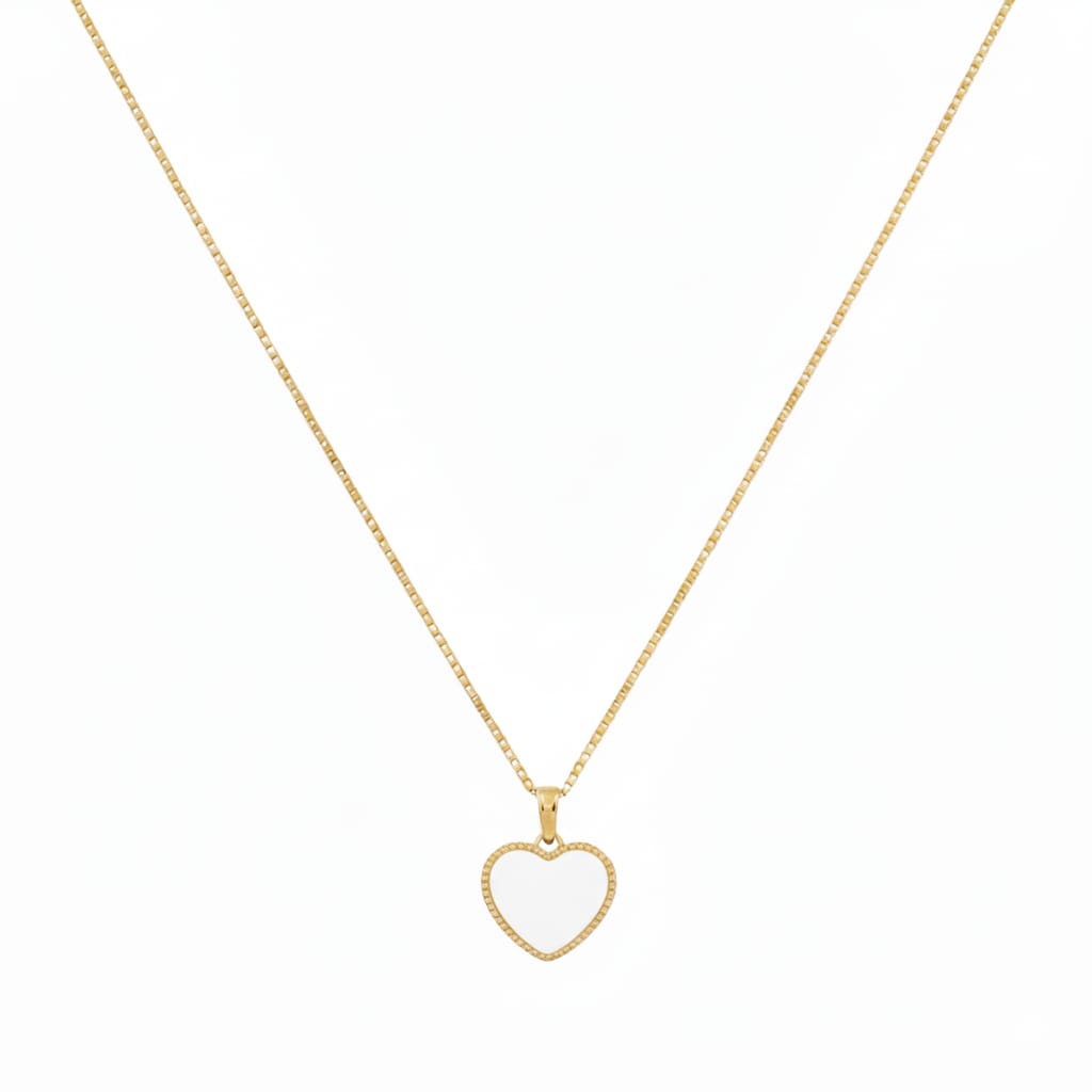 18k Gold Sea Shell Heart Necklace - 18k Gold Necklace - Embellish Gold