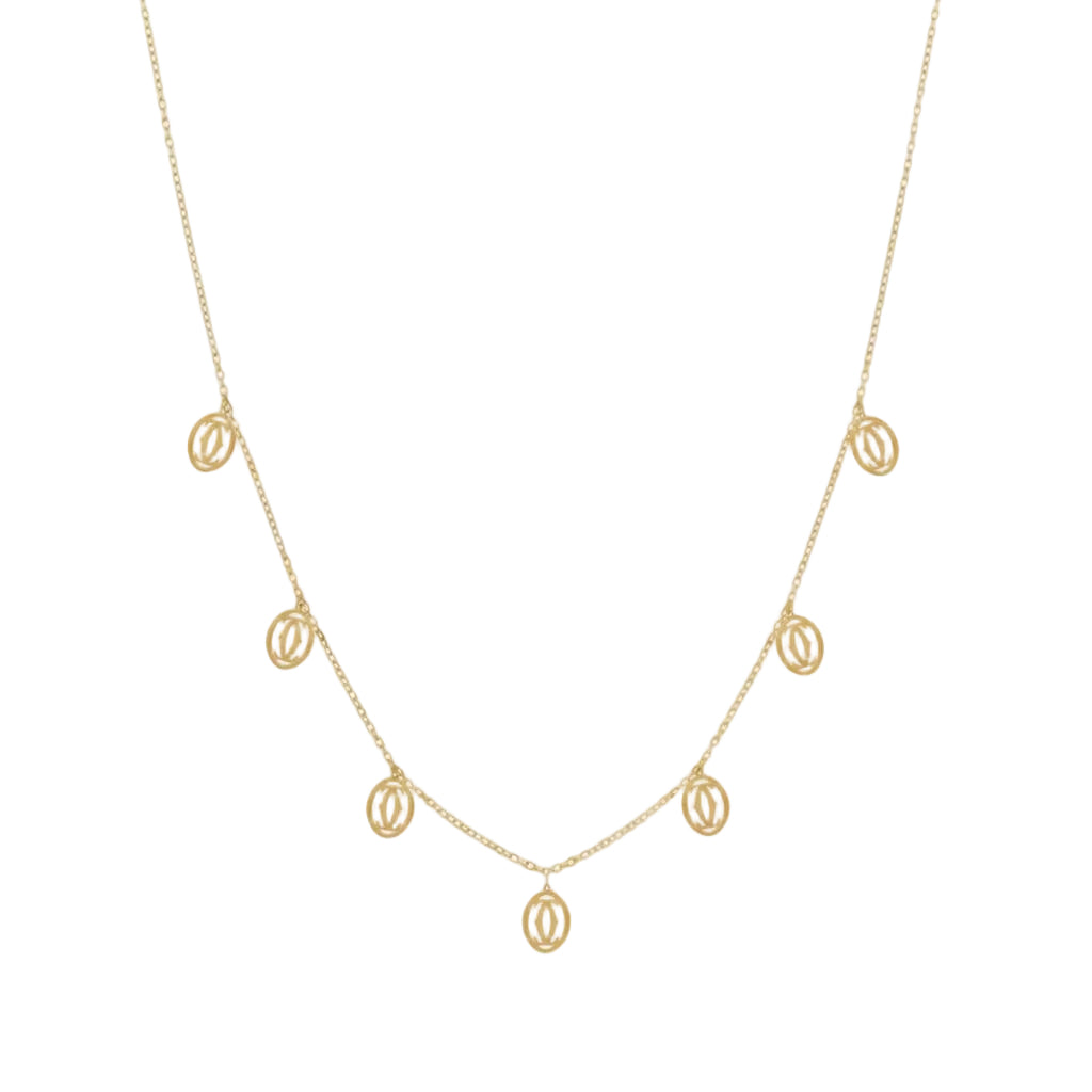 18K Real Gold Versatile 7 Pendant Necklace
