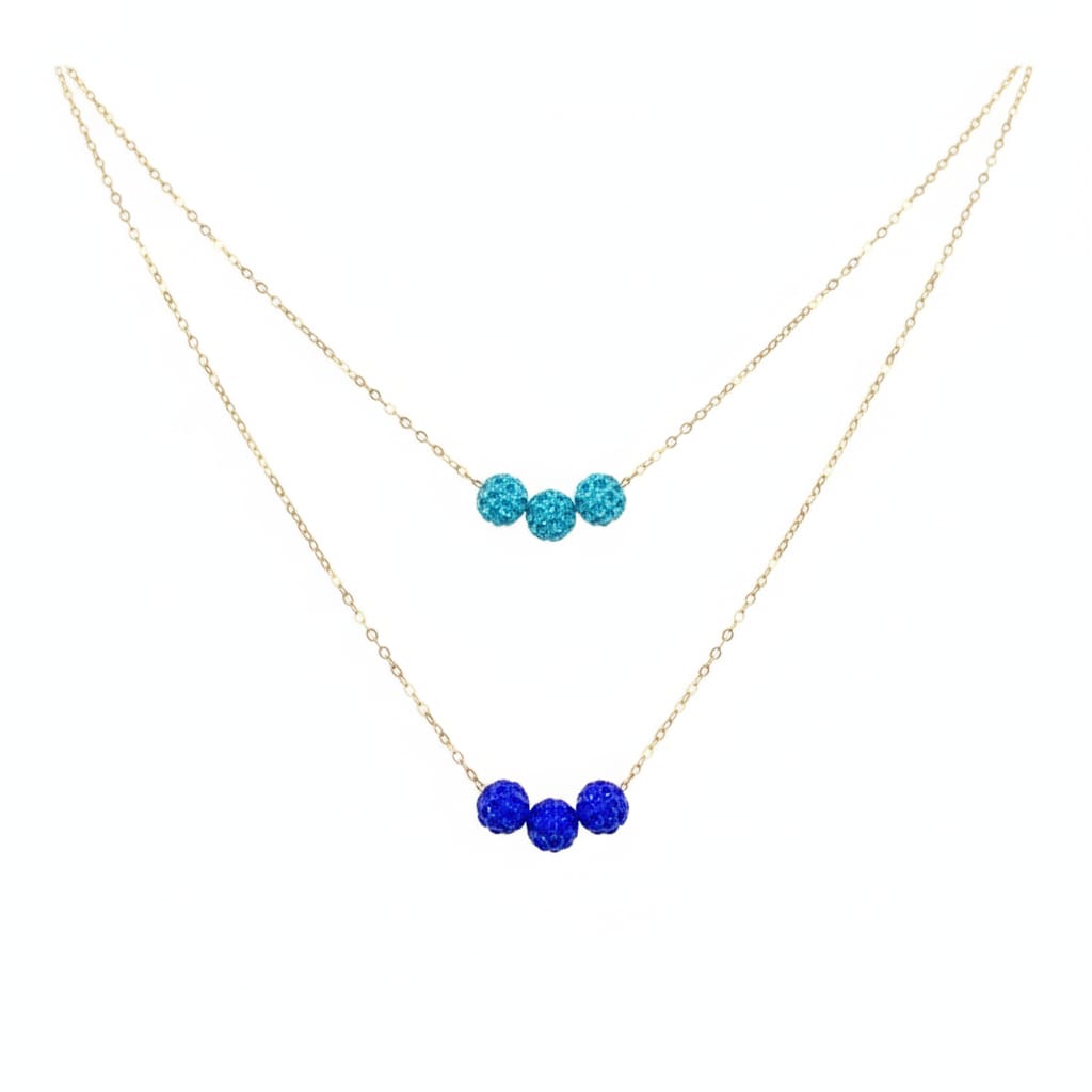18K Real Gold Double Layer Swarovski Necklace - Festive Collection - Embellish Gold