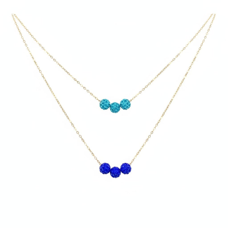 18K Real Gold Double Layer Swarovski Necklace - Festive Collection - Embellish Gold