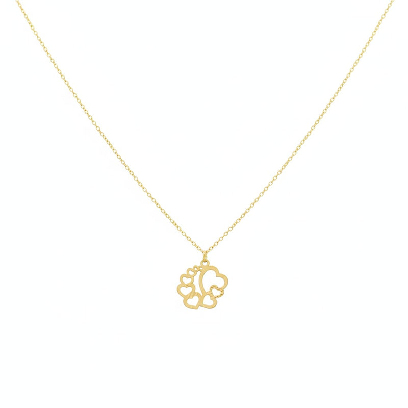 18K Real Gold 8 Heart Necklace - ad collection - Embellish Gold