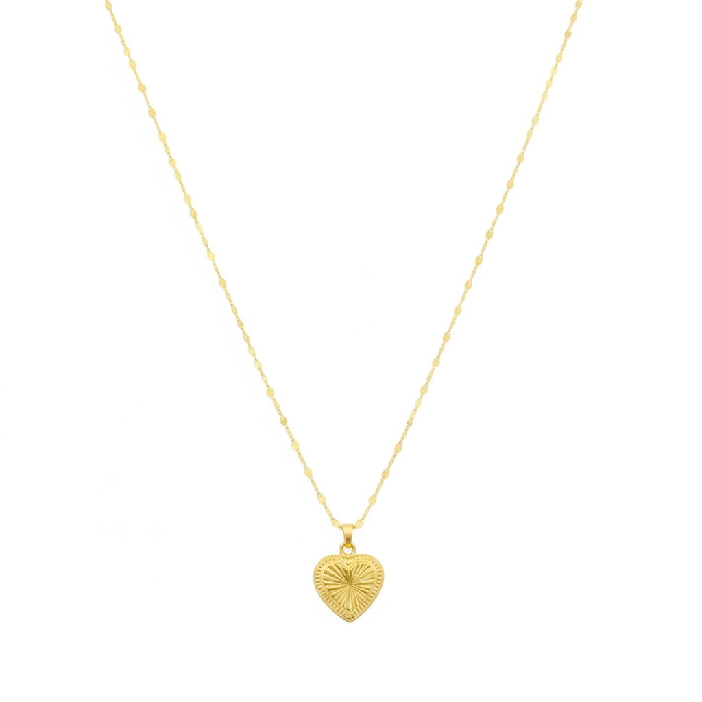 18K Real Gold Plain Cut Necklace - 18k Gold Necklace - Embellish Gold