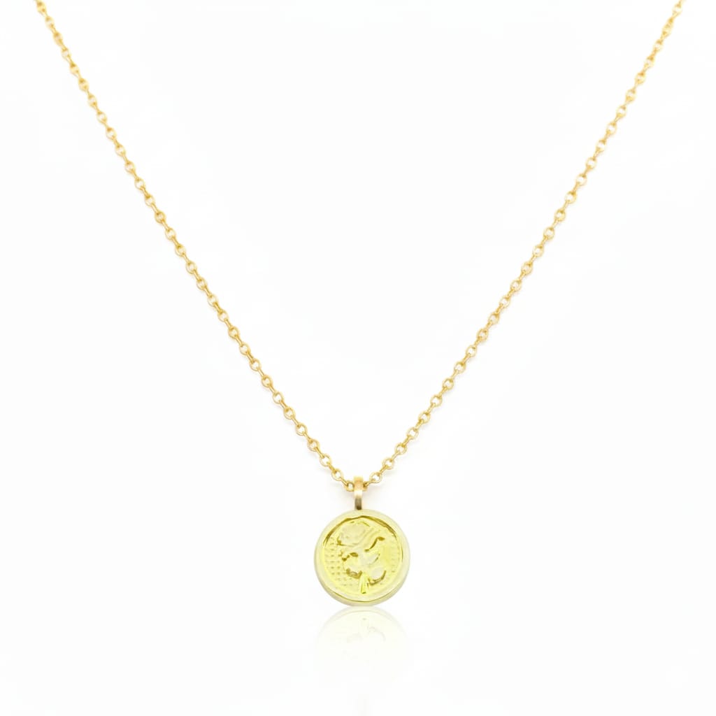 18K Real Gold Rose Flower Necklace
