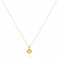18K Real Gold Plain Heart Necklace