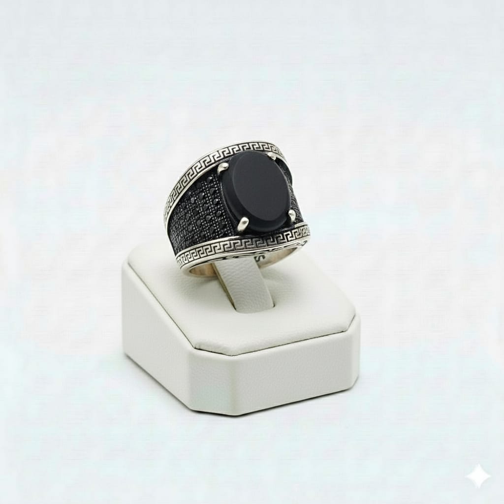 925 Silver Black Onyx Stone Ring