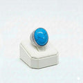 925 Silver Blue Stripe Stone Ring
