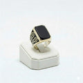 925 Silver Black Square Ring