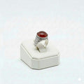925 Silver Dia Red Stone Ring 1