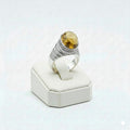 925 Silver Dia Yellow Stone RIng