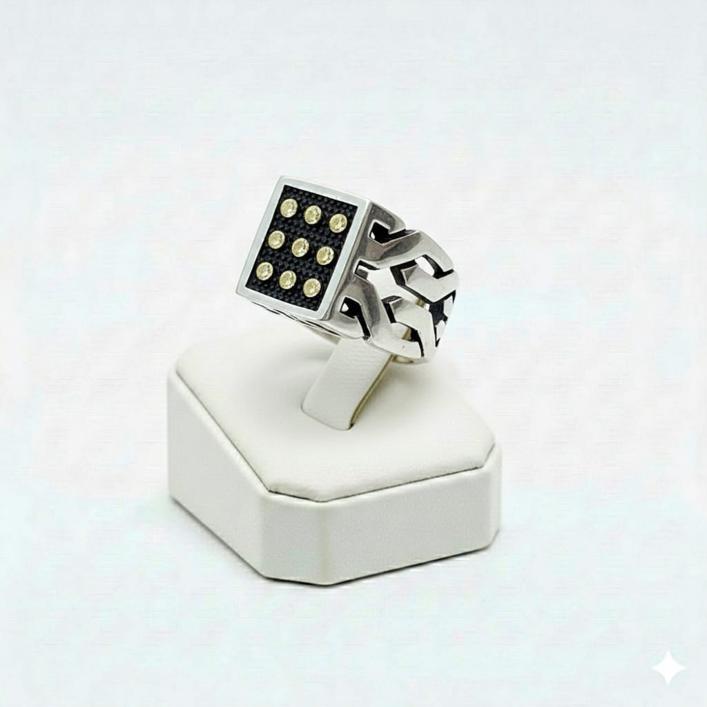 925 Silver Maze Dotted Ring