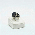925 Silver Maze Black Stone Ring