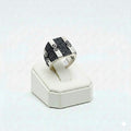 925 Silver Black Dot Ring