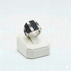 925 Silver Black Dot Ring