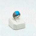 925 Silver Lines Blue Stone Ring