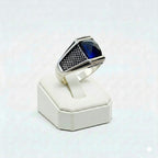 925 Silver Shade Blue Stone Ring