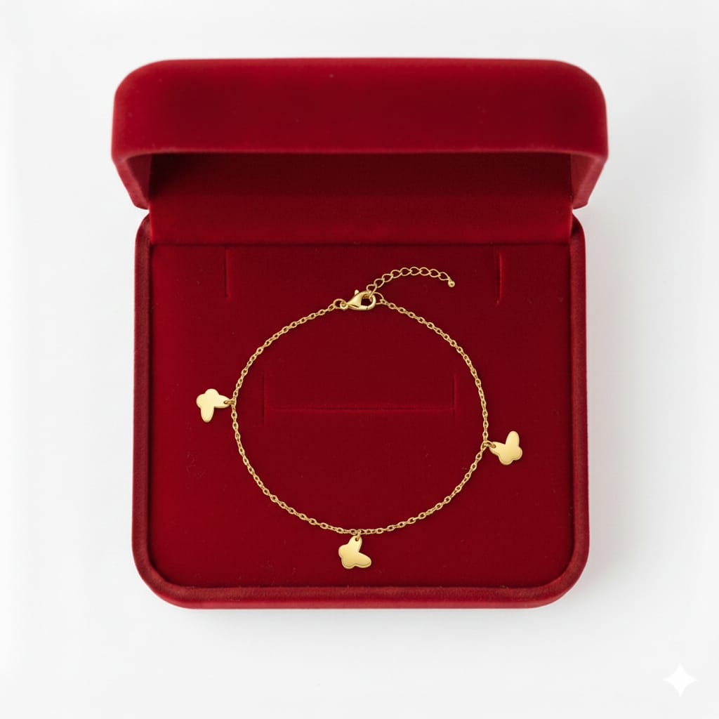 18K Gold 3 Butterfly Bracelet