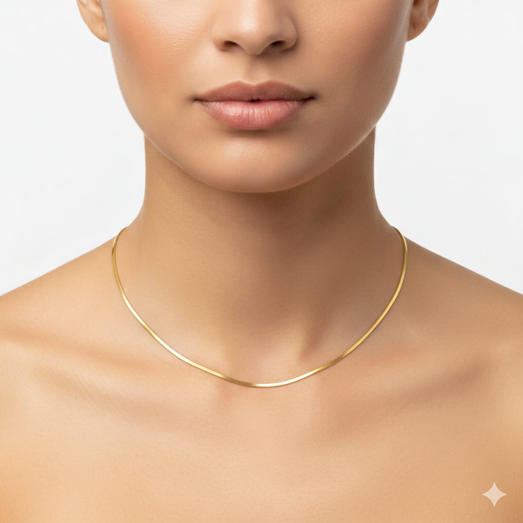 18K Real Gold Snake Chain