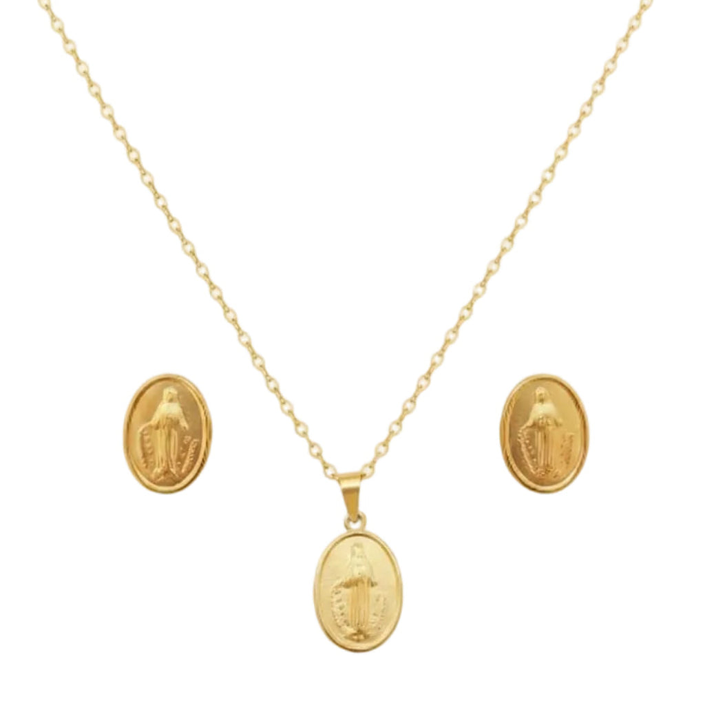 18k Gold Mary Jewelry Set