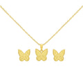 18k Gold Butterfly 2 Jewelry Set