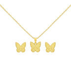 18k Gold Butterfly 2 Jewelry Set