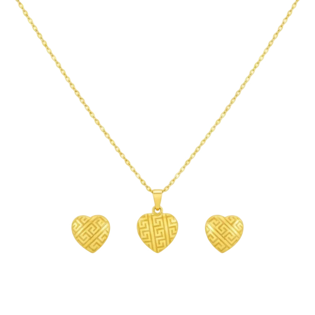 18k Gold VS Heart Jewelry Set
