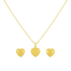 18k Gold VS Heart Jewelry Set