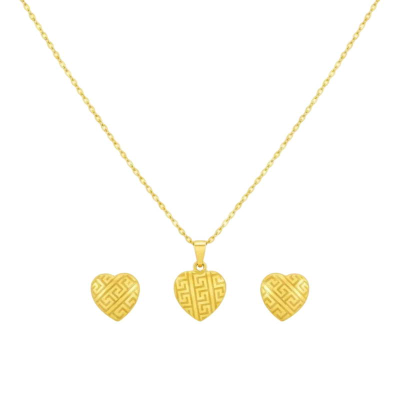 18k Gold VS Heart Jewelry Set - Jewelry Set - Embellish Gold