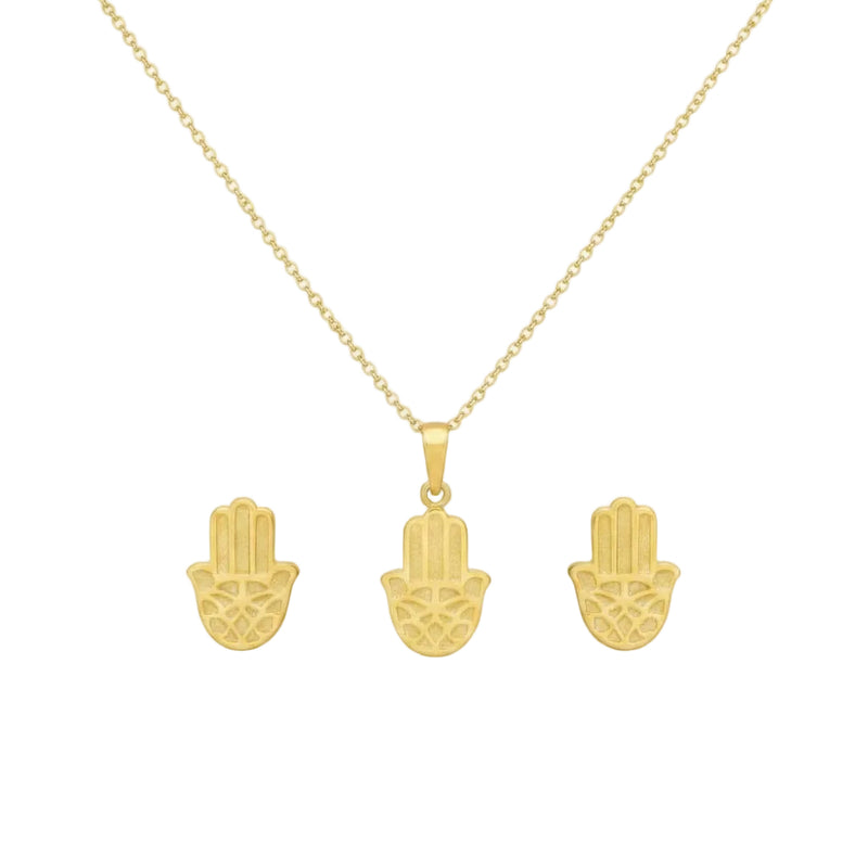 18k Gold Hamsa Jewelry Set - ad collection - Embellish Gold