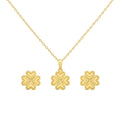 18k Gold 4 Heart Lines Jewelry Set