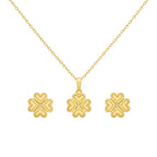 18k Gold 4 Heart Lines Jewelry Set
