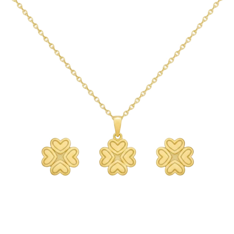 18k Gold 4 Heart Lines Jewelry Set - ad collection - Embellish Gold
