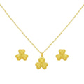 18k Gold Three Petals Jewelry Set